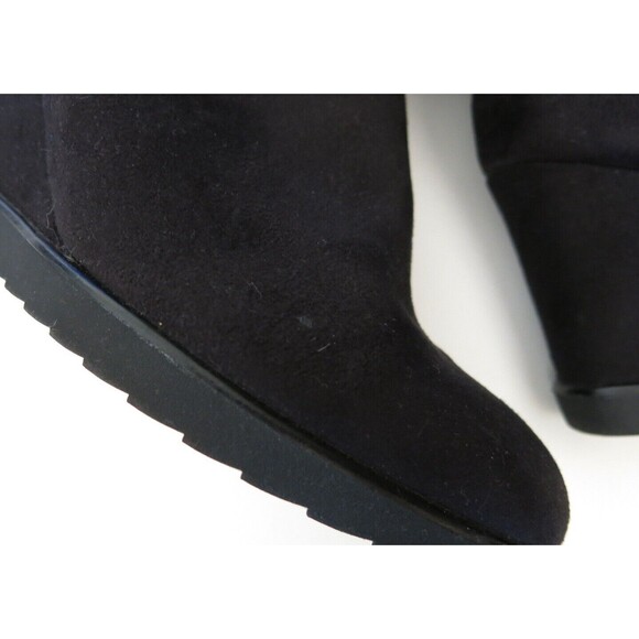 Merona wedge heel faux suede slouchy pleated gathered boots shoes bootie 10 - Picture 5 of 9